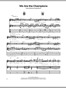 page one of We Are The Champions (Guitar Tab)