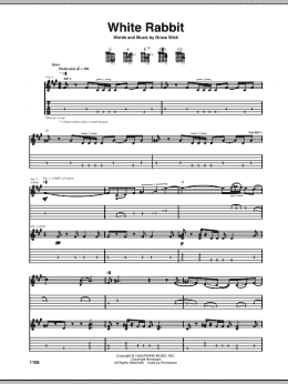 page one of White Rabbit (Guitar Tab)