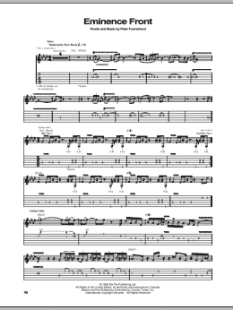 page one of Eminence Front (Guitar Tab)