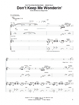 page one of Don't Keep Me Wonderin' (Guitar Tab)