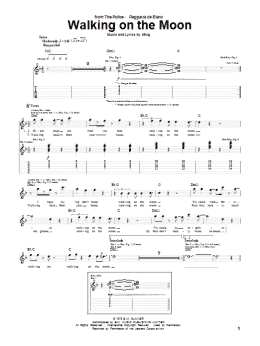 page one of Walking On The Moon (Guitar Tab)