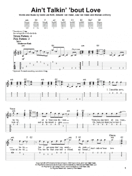page one of Ain't Talkin' 'Bout Love (Easy Guitar Tab)