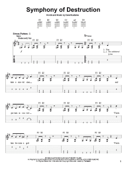 page one of Symphony Of Destruction (Easy Guitar Tab)