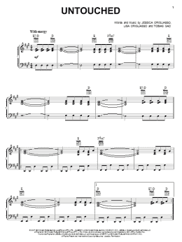 page one of Untouched (Piano, Vocal & Guitar Chords (Right-Hand Melody))