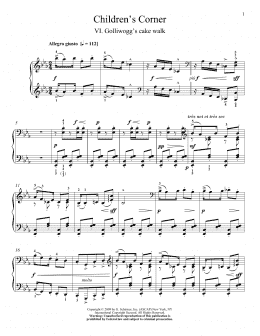 page one of Golliwogg's Cake-walk (Piano Solo)