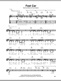 page one of Fast Car (Guitar Tab)