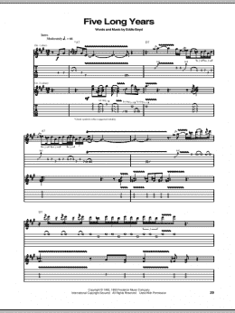page one of Five Long Years (Guitar Tab)