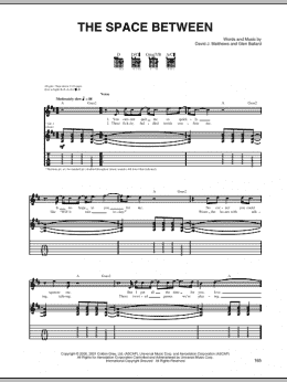 page one of The Space Between (Guitar Tab)