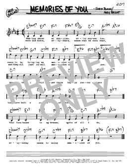 page one of Memories Of You (Real Book – Melody, Lyrics & Chords)