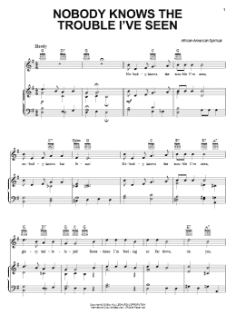 page one of Nobody Knows The Trouble I've Seen (Piano, Vocal & Guitar Chords (Right-Hand Melody))
