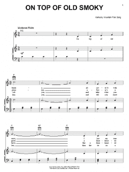 page one of On Top Of Old Smoky (Piano, Vocal & Guitar Chords (Right-Hand Melody))