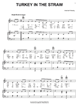 page one of Turkey In The Straw (Piano, Vocal & Guitar Chords (Right-Hand Melody))