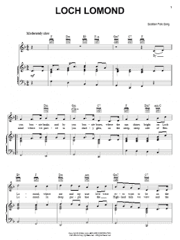 page one of Loch Lomond (Piano, Vocal & Guitar Chords (Right-Hand Melody))