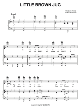 page one of Little Brown Jug (Piano, Vocal & Guitar Chords (Right-Hand Melody))