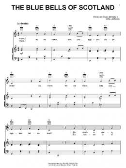 page one of The Blue Bells Of Scotland (Piano, Vocal & Guitar Chords (Right-Hand Melody))