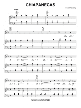 page one of Chiapanecas (Piano, Vocal & Guitar Chords (Right-Hand Melody))