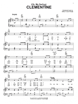 page one of (Oh, My Darling) Clementine (Piano, Vocal & Guitar Chords (Right-Hand Melody))