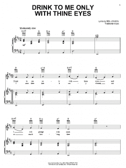 page one of Drink To Me Only With Thine Eyes (Piano, Vocal & Guitar Chords (Right-Hand Melody))