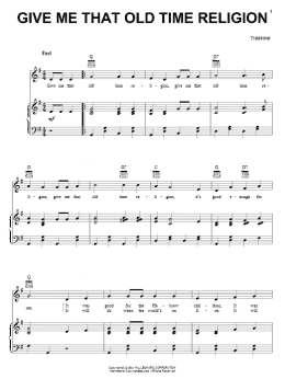 page one of Give Me That Old Time Religion (Piano, Vocal & Guitar Chords (Right-Hand Melody))
