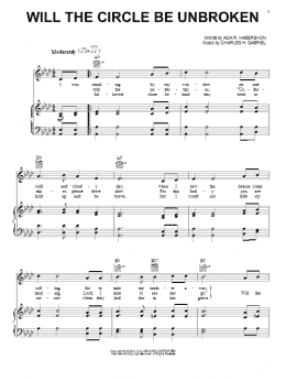 page one of Will The Circle Be Unbroken (Piano, Vocal & Guitar Chords (Right-Hand Melody))
