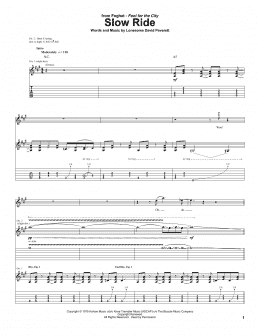 page one of Slow Ride (Guitar Tab)