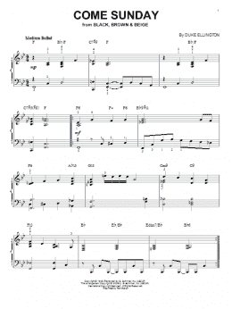 page one of Come Sunday (arr. Brent Edstrom) (Piano Solo)