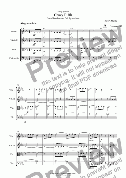 page one of Beethoven - Crazy Firth (String Quartet)