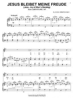 page one of Jesus Bleibet Meine Freude (Piano, Vocal & Guitar Chords (Right-Hand Melody))