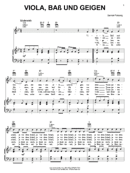 page one of Viola, Bass Und Geigen (Piano, Vocal & Guitar Chords (Right-Hand Melody))
