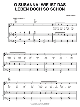 page one of O Susanna! Wie Ist Das Leben So Schon (Piano, Vocal & Guitar Chords (Right-Hand Melody))