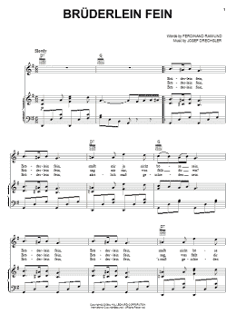 page one of Bruderlein Fein (Piano, Vocal & Guitar Chords (Right-Hand Melody))