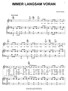 page one of Immer Langsam Voran (Piano, Vocal & Guitar Chords (Right-Hand Melody))