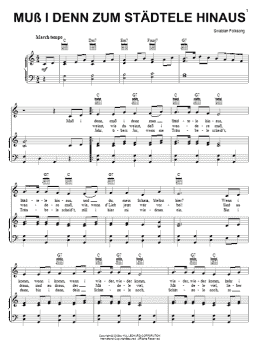 page one of Muss I Denn Zum Stadtele Hinaus (Piano, Vocal & Guitar Chords (Right-Hand Melody))