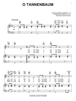 page one of O Tannenbaum (Piano, Vocal & Guitar Chords (Right-Hand Melody))