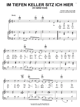 page one of Im Tiefen Keller Sitz Ich Hier (In Cellar Cool) (Piano, Vocal & Guitar Chords (Right-Hand Melody))
