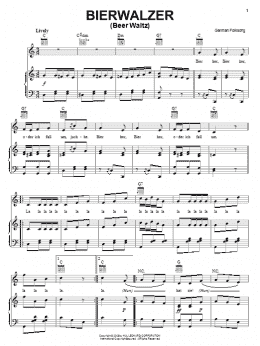 page one of Bierwalzer (Piano, Vocal & Guitar Chords (Right-Hand Melody))