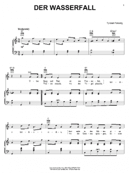 page one of Der Wasserfall (Piano, Vocal & Guitar Chords (Right-Hand Melody))
