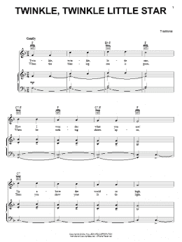 page one of Twinkle, Twinkle Little Star (Piano, Vocal & Guitar Chords (Right-Hand Melody))