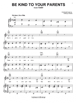page one of Be Kind To Your Parents (Piano, Vocal & Guitar Chords (Right-Hand Melody))
