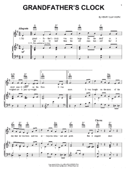 page one of Grandfather's Clock (Piano, Vocal & Guitar Chords (Right-Hand Melody))