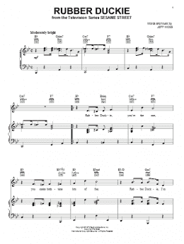 page one of Rubber Duckie (Piano, Vocal & Guitar Chords (Right-Hand Melody))