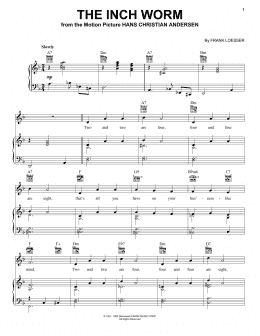 page one of The Inch Worm (Piano, Vocal & Guitar Chords (Right-Hand Melody))