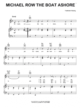 page one of Michael Row The Boat Ashore (Piano, Vocal & Guitar Chords (Right-Hand Melody))