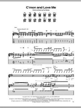 page one of C'mon And Love Me (Guitar Tab)