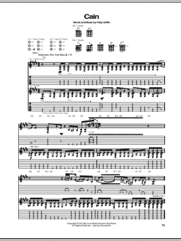 page one of Cain (Guitar Tab)