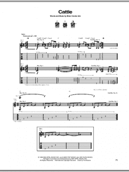 page one of Cattle (Guitar Tab)