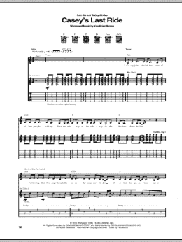 page one of Casey's Last Ride (Guitar Tab)