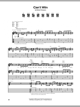 page one of Can't Win (Guitar Tab)