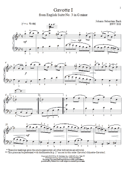 page one of Gavotte I, BWV 808 (Piano Solo)