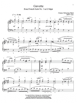 page one of Gavotte, BWV 816 (Piano Solo)